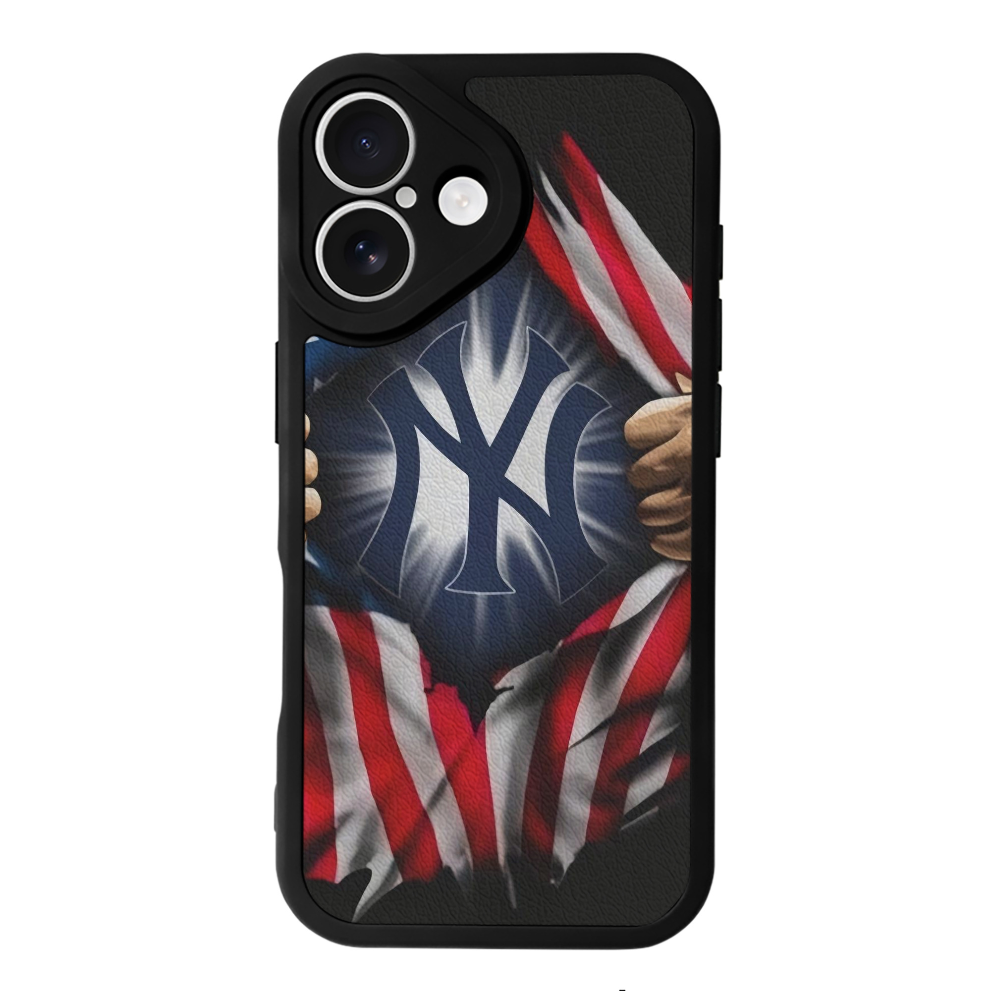 New York Yankees US Flag Yankees Inside Me IPhone 16 Silicone Leather Case – UV Print, Lambskin Texture – Perfect Fit, Wireless Charging Compatible, Scratch Resistant, Precise Cutouts – Stylish Protection For IPhone 16